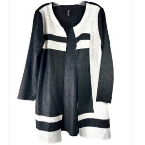 Berek womans blazer jacket medium white black waffle capsule career lagonlook